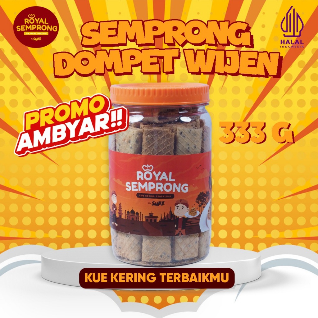

Promo Ambyar Royal Semprong Dompet Kemasan Toples Rasa Wijen