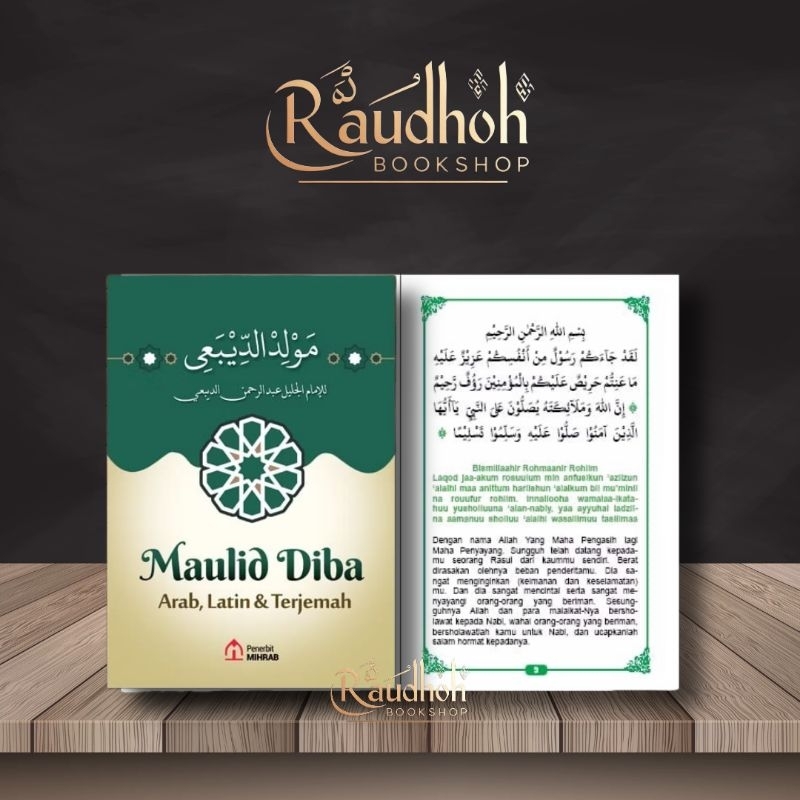 BUKU RAWI MAULID DIBA LENGKAP DENGAN TERJEMAH UKURAN SAKU
