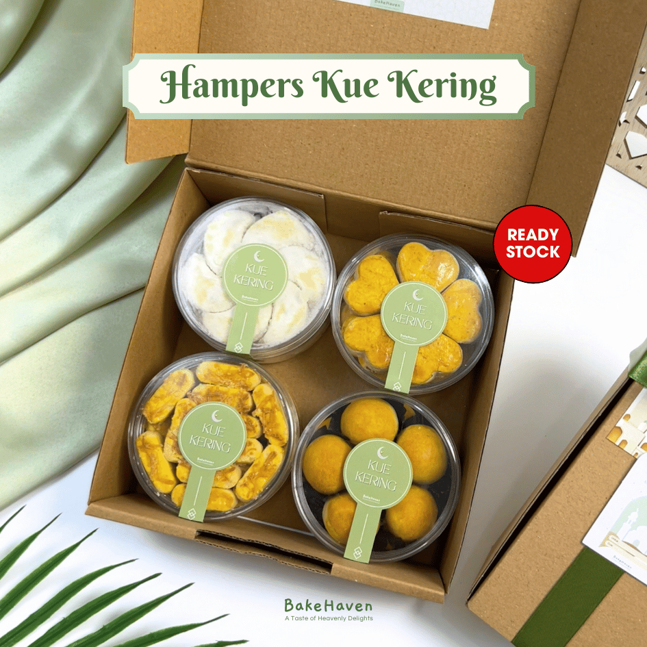 

(READY) Hampers Kue Lebaran Idul Fitri 2025 - Hampers Kue Kering Nastar Putri Salju Kastengel Kue Kacang FREE KARTU UCAPAN