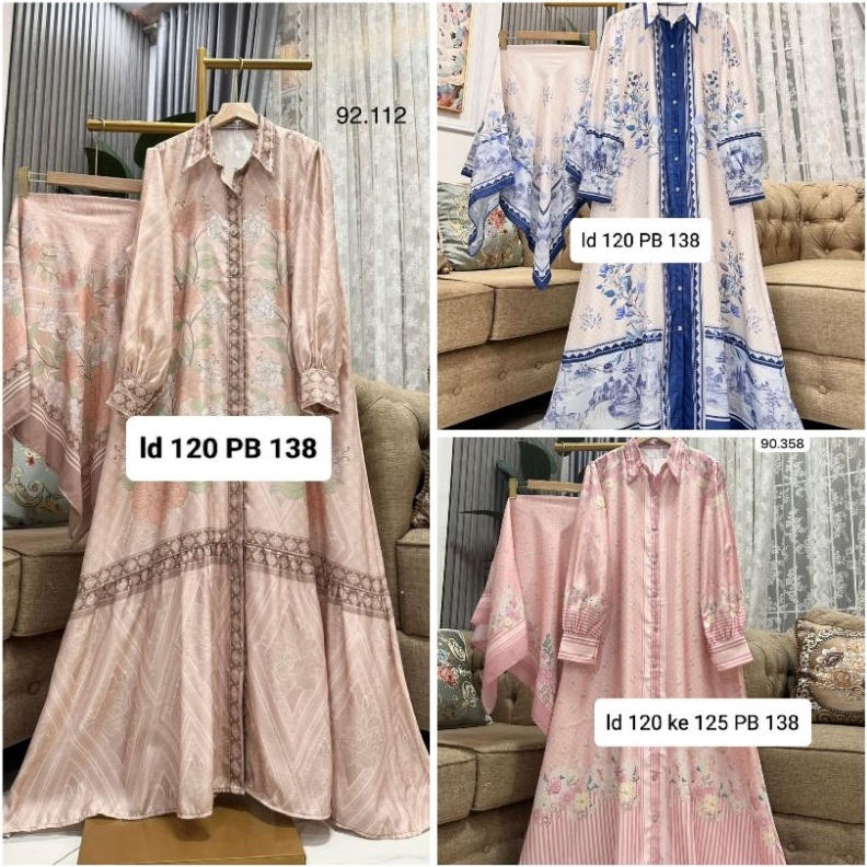 KODE J54I STELAN GAMIS HIJAB KATUN SILK TOKYO MOTIF PRENIUM KUSUS JUMBO  GAMIS  HIJAB