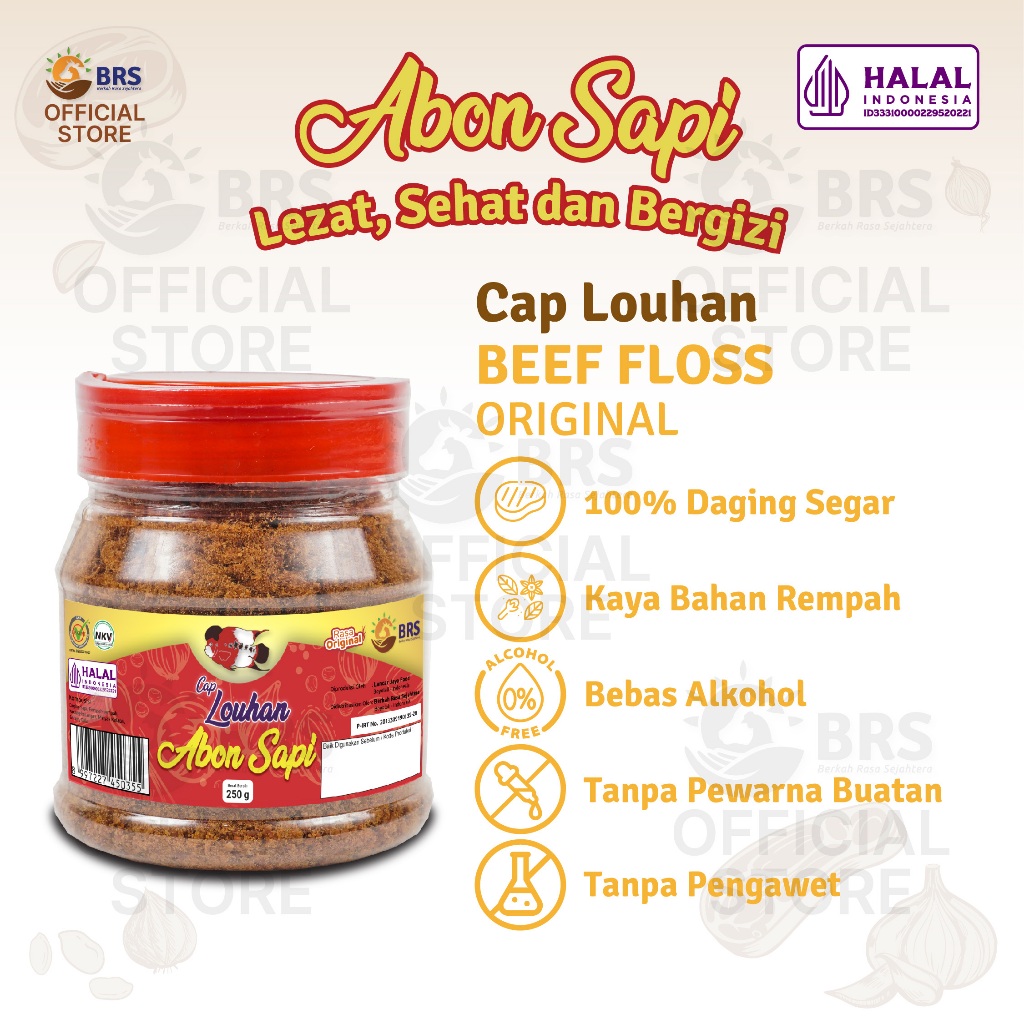 

Abon Sapi Cap Louhan Kemasan Toples isi 250g