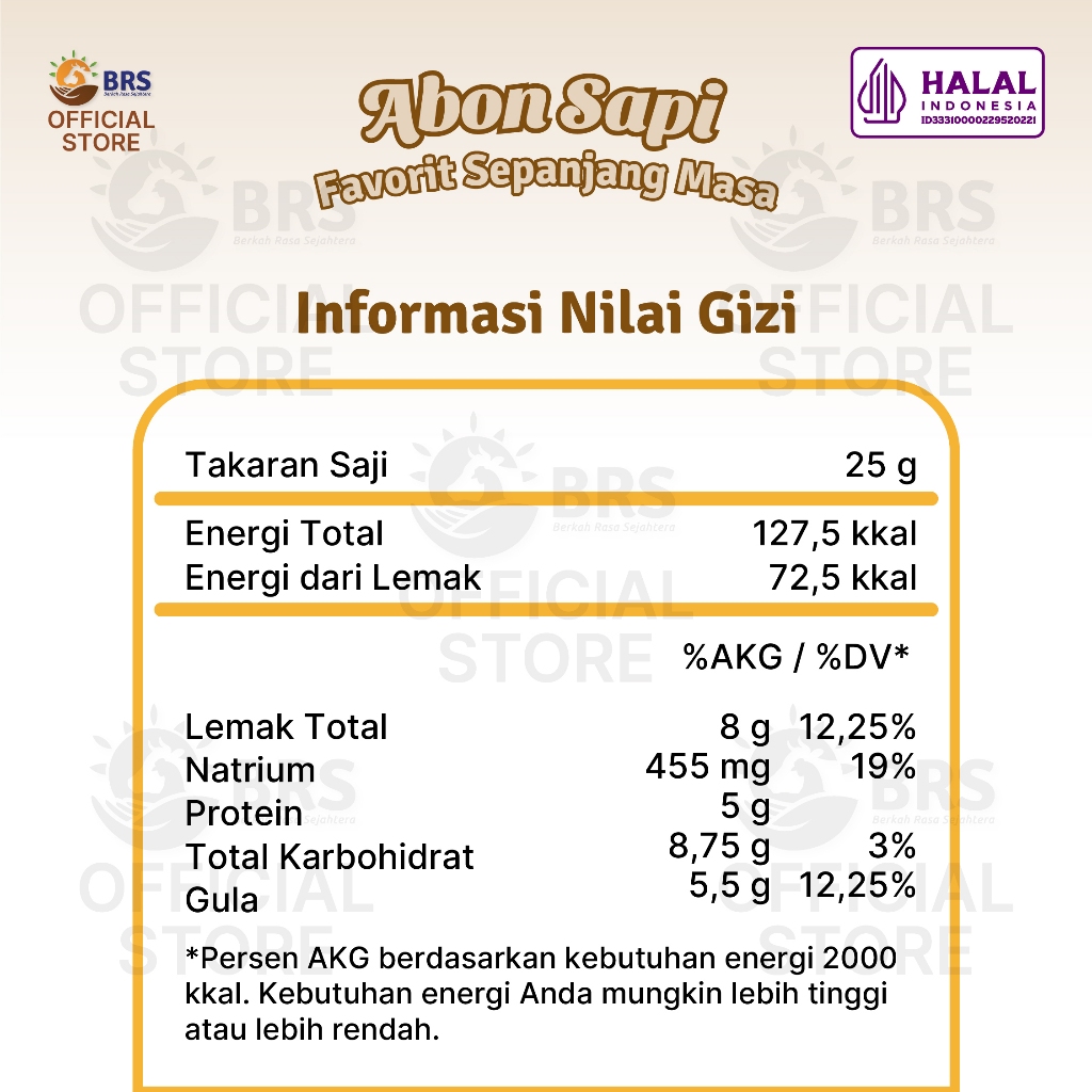

QH Abon Sapi Cap Ayam Kampung Kemasan Toples 200g