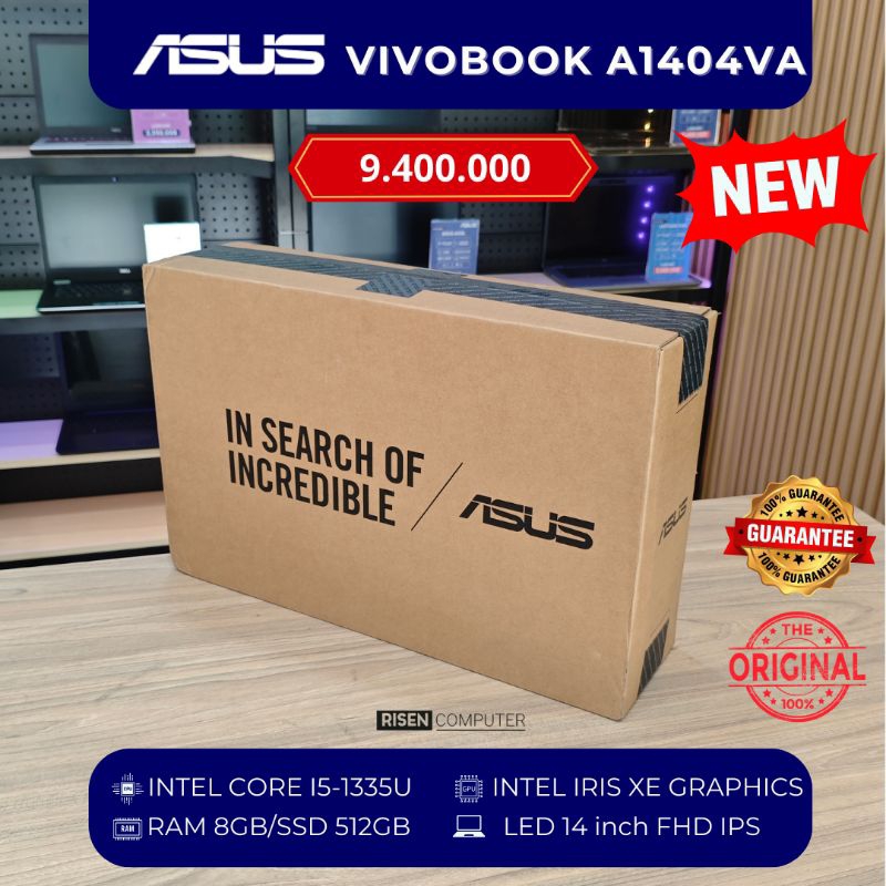 BARU Laptop Asus Vivobook A1404VA Intel Core i5-1335U RAM 8GB SSD 512GB IrisXE FHD 14" IPS Windows 1