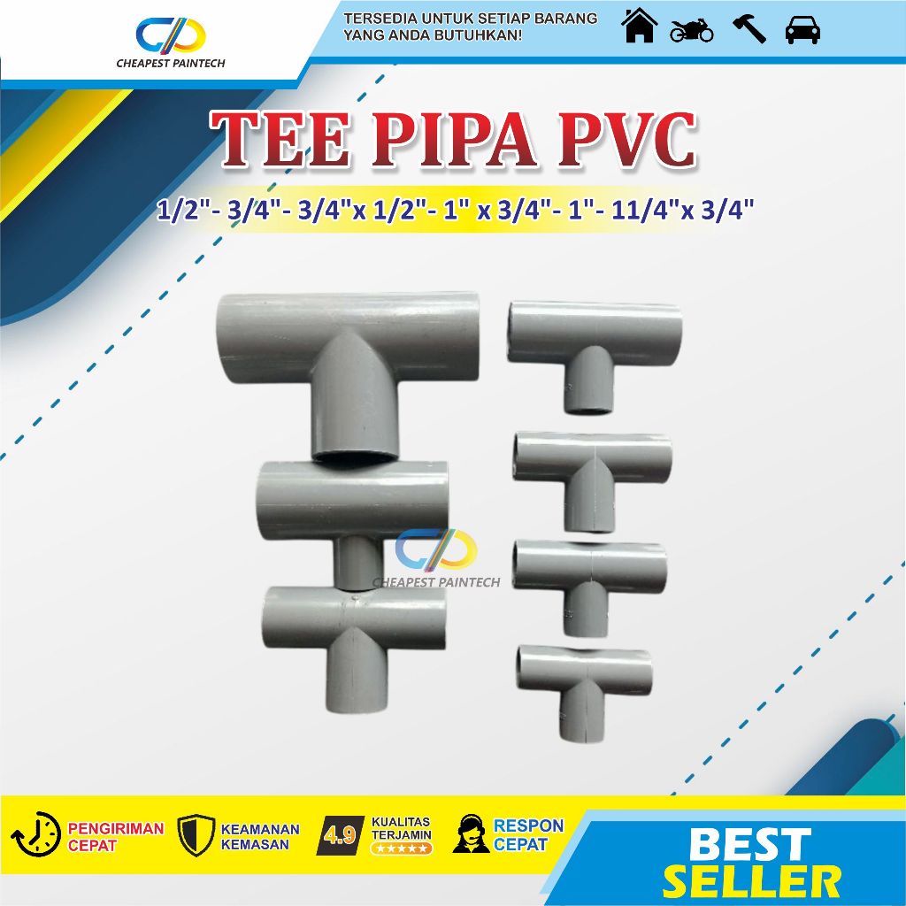 TEE 1/2", 3/4", 3/4"x1/2", 1"x3/4", 1", 11/4"x3/4"