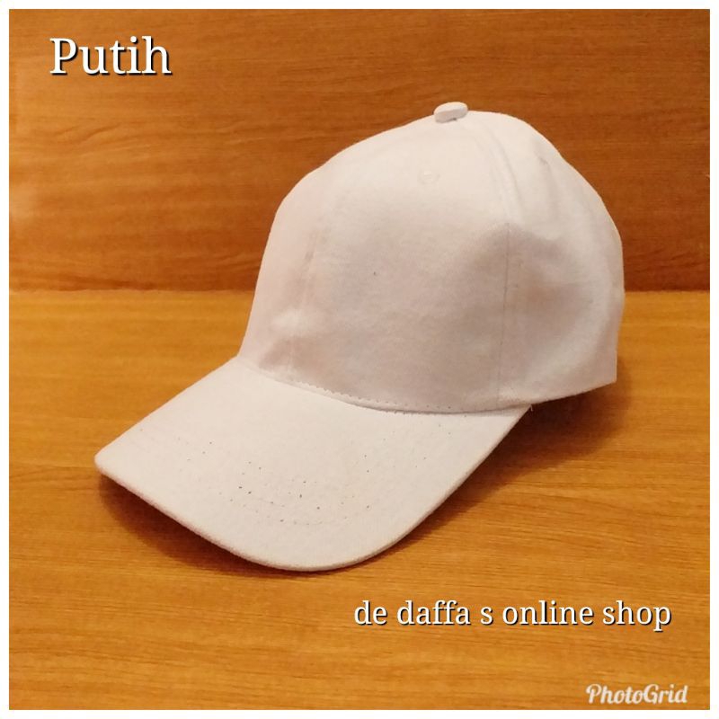 Topi Baseball  Dewasa Polos warna putih  Pria Wanita Casual Sport - PUTIH