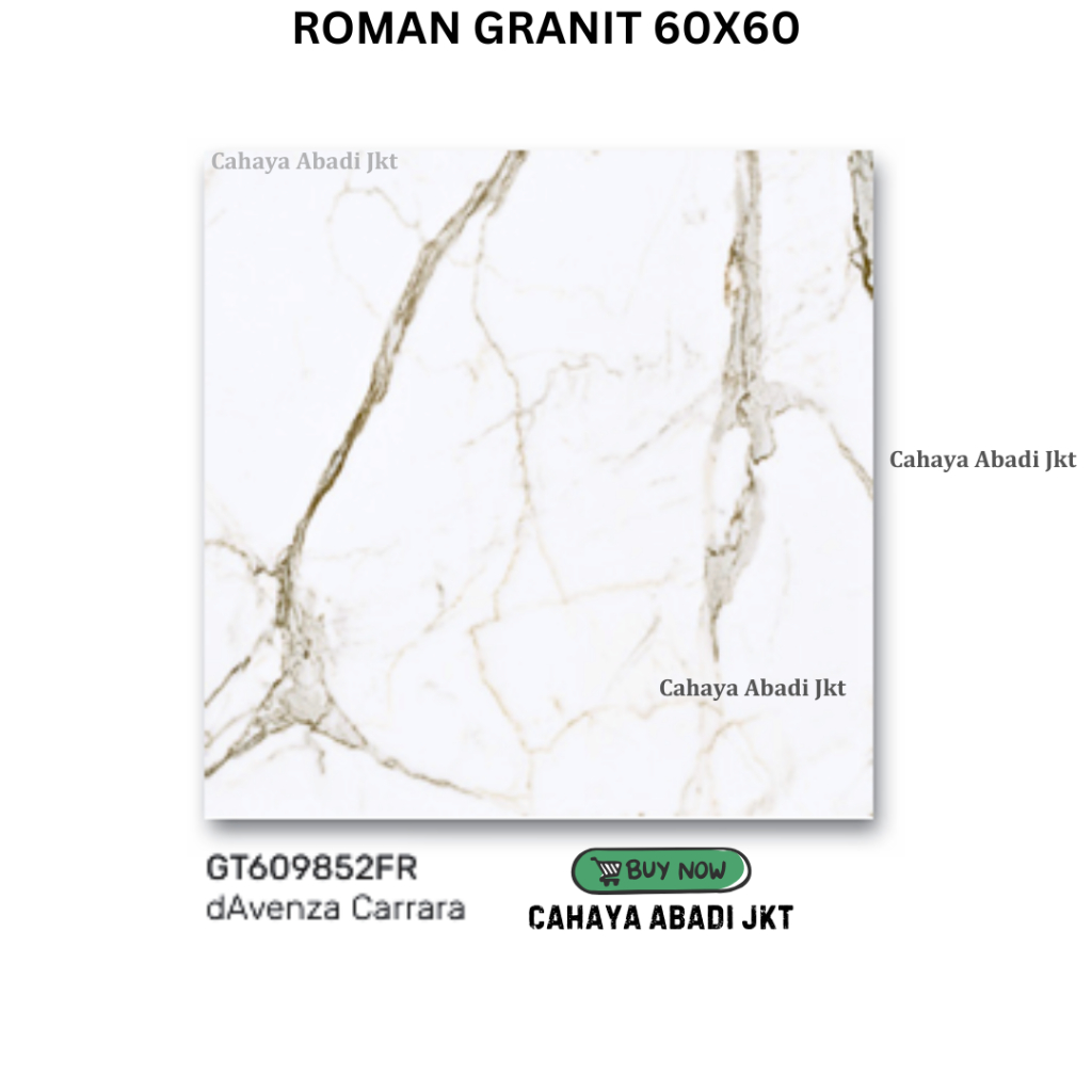 ROMAN GRANIT dAVENZA CARRARA KW1 60X60CM 1.08METER per dus