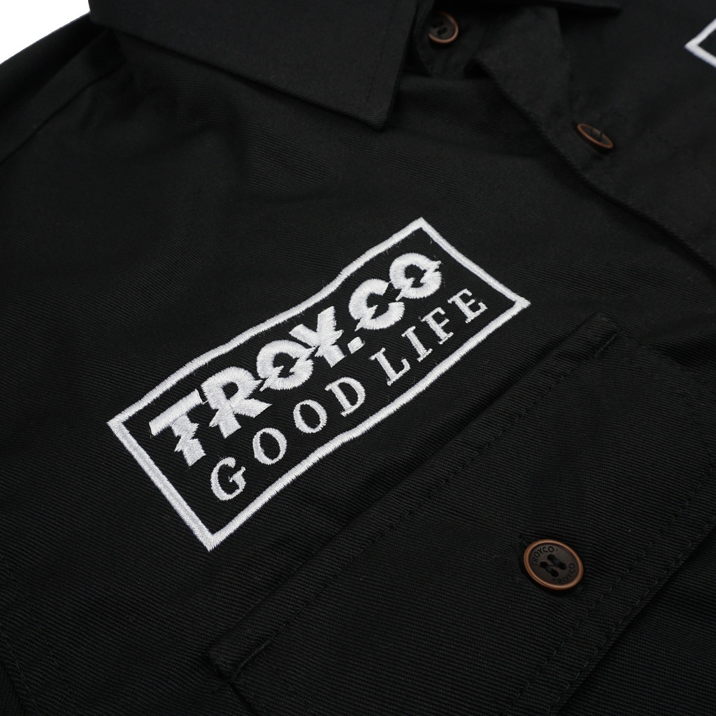 Troy Company Workshirt Workwear Engineers Black Orijinaru - Kemeja Kerja Work Shirt Hitam WSD 2570