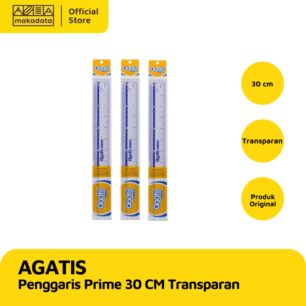 

PENGGARIS | RULER | GARISAN AGATIS TRANSPARANT CLEAR 30 CM (1PCS) MURAH