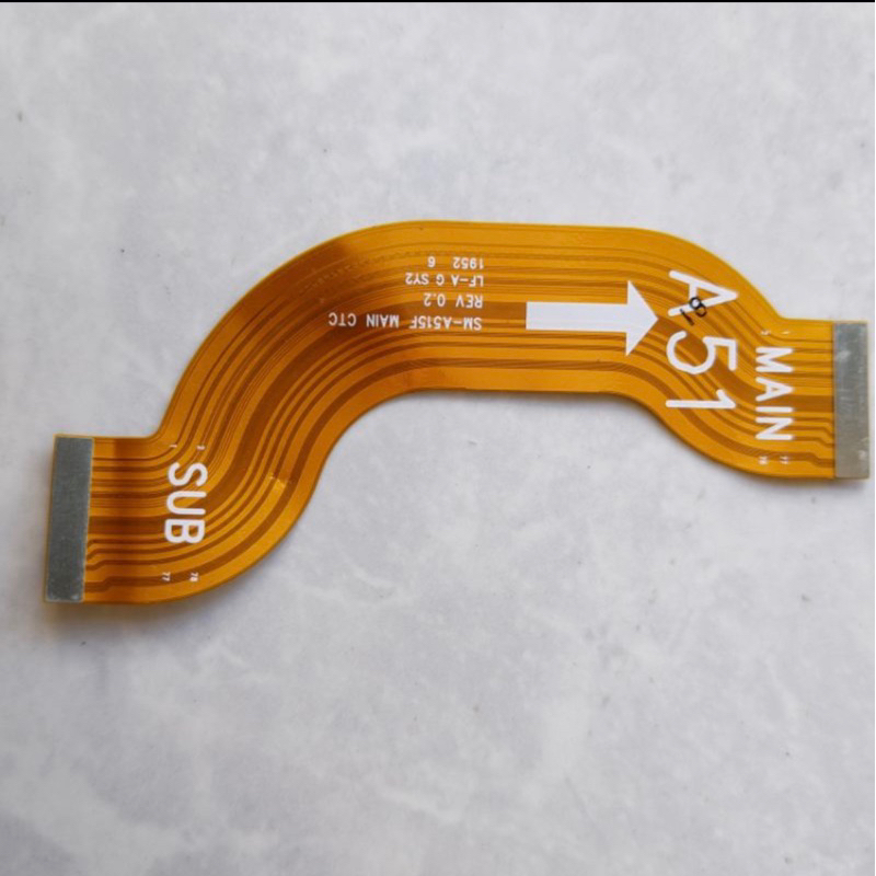 flexible penghubung mesin dengan papan konektor charge pcb cas samsung galaxy a51 original ori copot