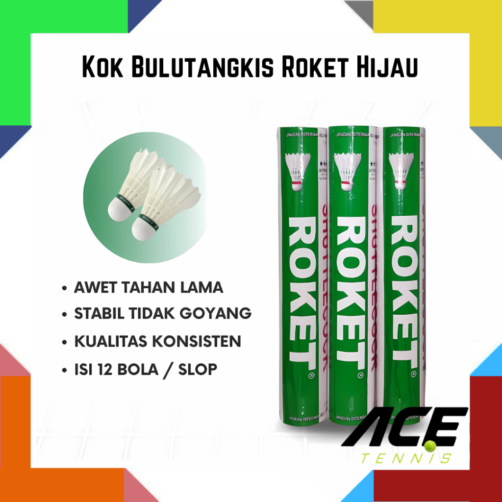 Shuttlecock Badminton / Kok Bulutangkis Roket Hijau, Roket Ungu, Roket Hitam