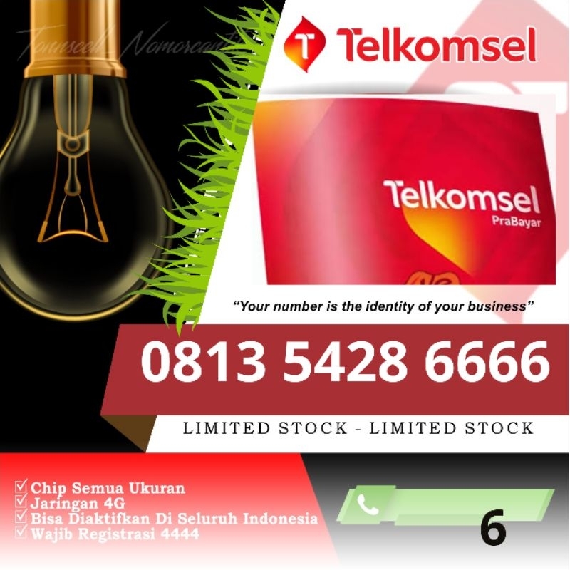 Nomor Cantik Telkomsel O813 5428 6666