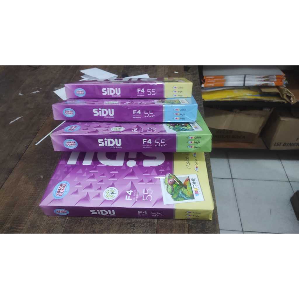 

Kertas HVS warna F4 SIDU 55 gsm / 70 gsm (1 rim) pink.