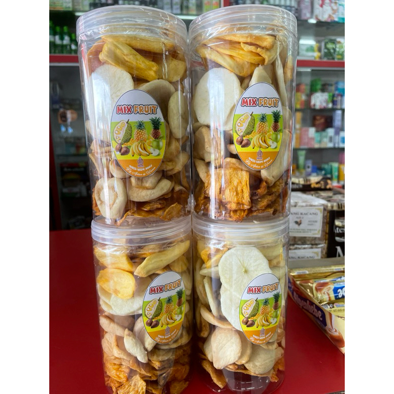 

Keripikbuah fres premium campuran 100% terbuat dari buah fres tanpa minyak dan pemanis buatan