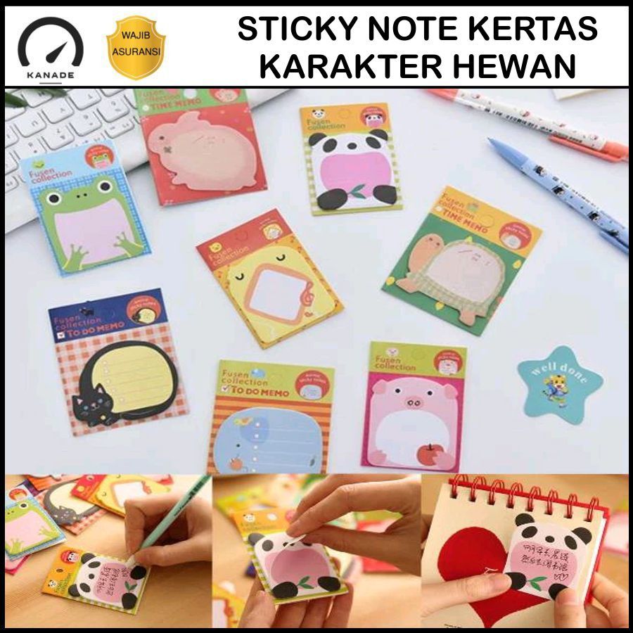 

Sticky Note Kertas Note Karakter Hewan Lucu Animal Tempelan Kertas Catatan Note Mini