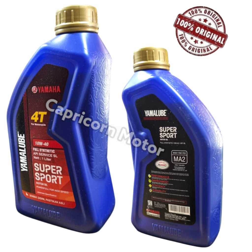 YAMALUBE SUPER SPORT FULL SYNTHETIC SAE 10W 40 API SL JASO MA2 Oli Mesin Motor Sport 1L
