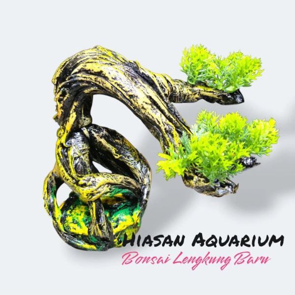 Hiasan Aquarium Bonsai Lengkung Baru