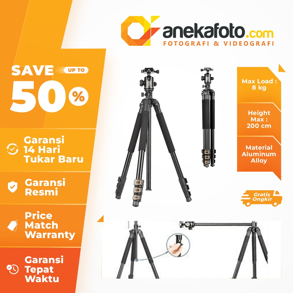Beike Q298H Q 298H Tripod Flatlay Horizontal