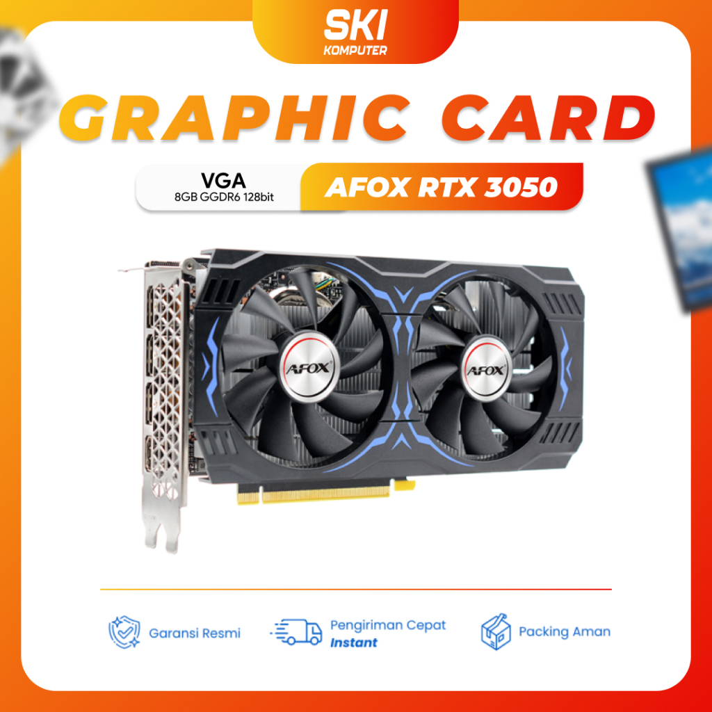 VGA CARD AFOX GEFORCE RTX 3050 8GB GDDR6 128BIT BERGARANSI