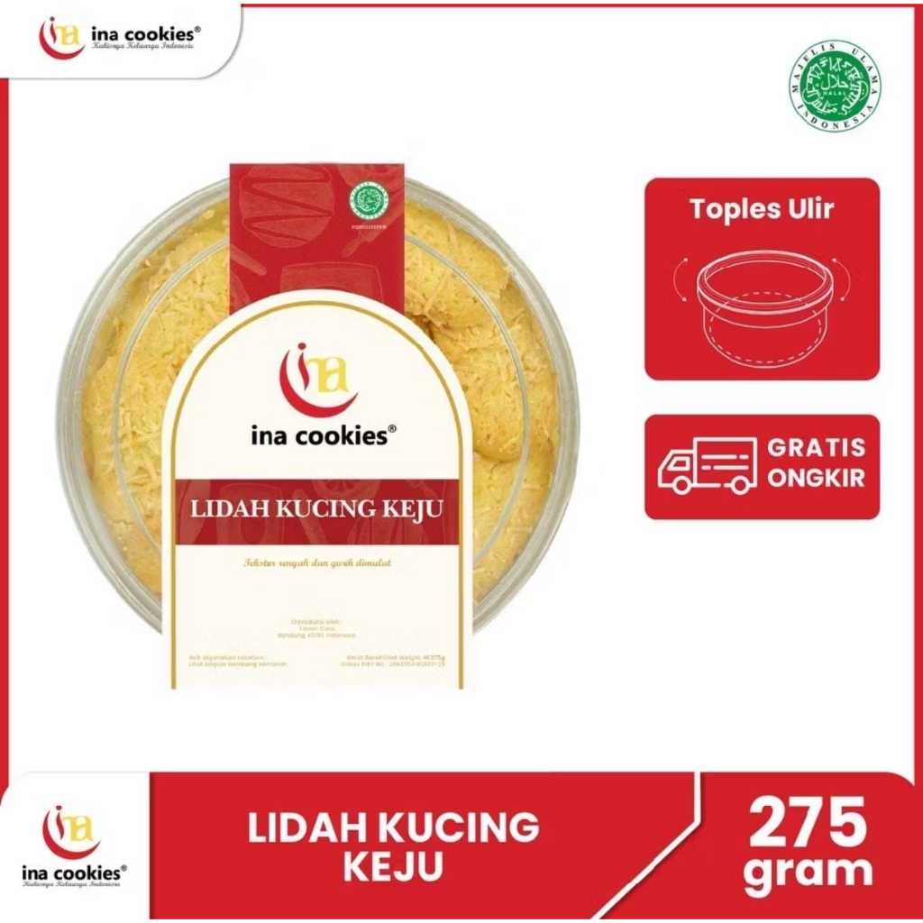 

Ina Cookis Kue Kering Premium Lidah Kucing Keju 275GR