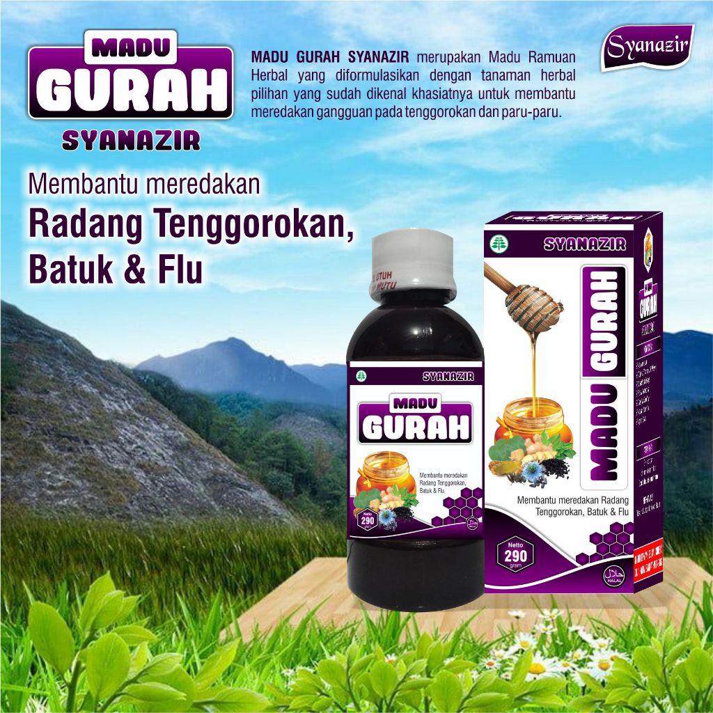 

Madu Gurah Syanazir 290 gr Meredakan Radang Tenggorokan, Batuk dan Flu