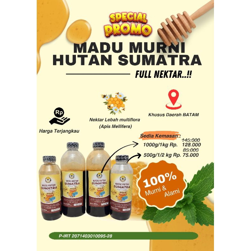 

Madu Murni Hutan Sumatera Full Nektar Lebah Multiflora