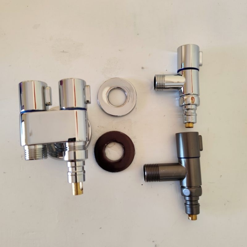 Kran Air Mesin Cuci Otomatis Kran Tembok 1/2 Inch Stainless Otomatis Menghentikan Air