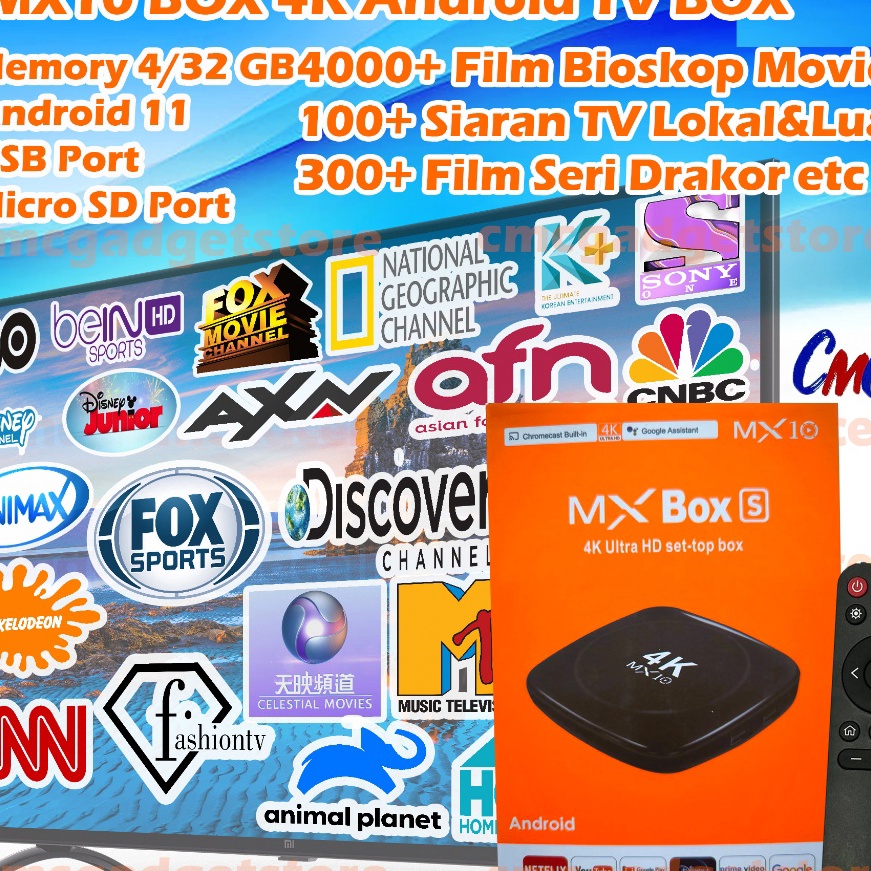 Super FULL CHANNEL MX1 Box Stick 4K MXQ Pro 4K 5G Movie Android TV Box Smart TV STB Set Top Box DVB 