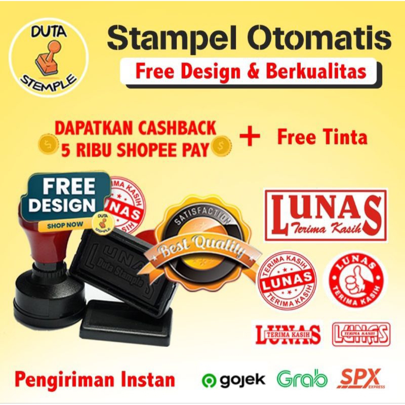 

STEMPLE LUNAS, STEMPLE WARNA, STEMPEL OTOMATIS