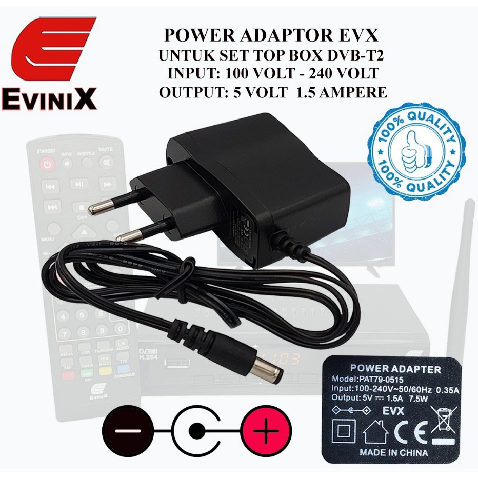 Eksklusif Adaptor Orinal Set Top Box  STB Evx 5V 15A