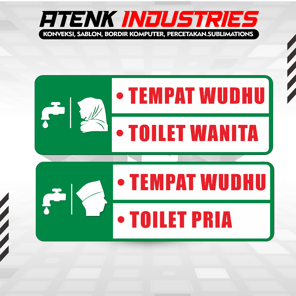 

Stiker Tempat Wudhu Pria Wanita Bahan Vinyl Anti Air