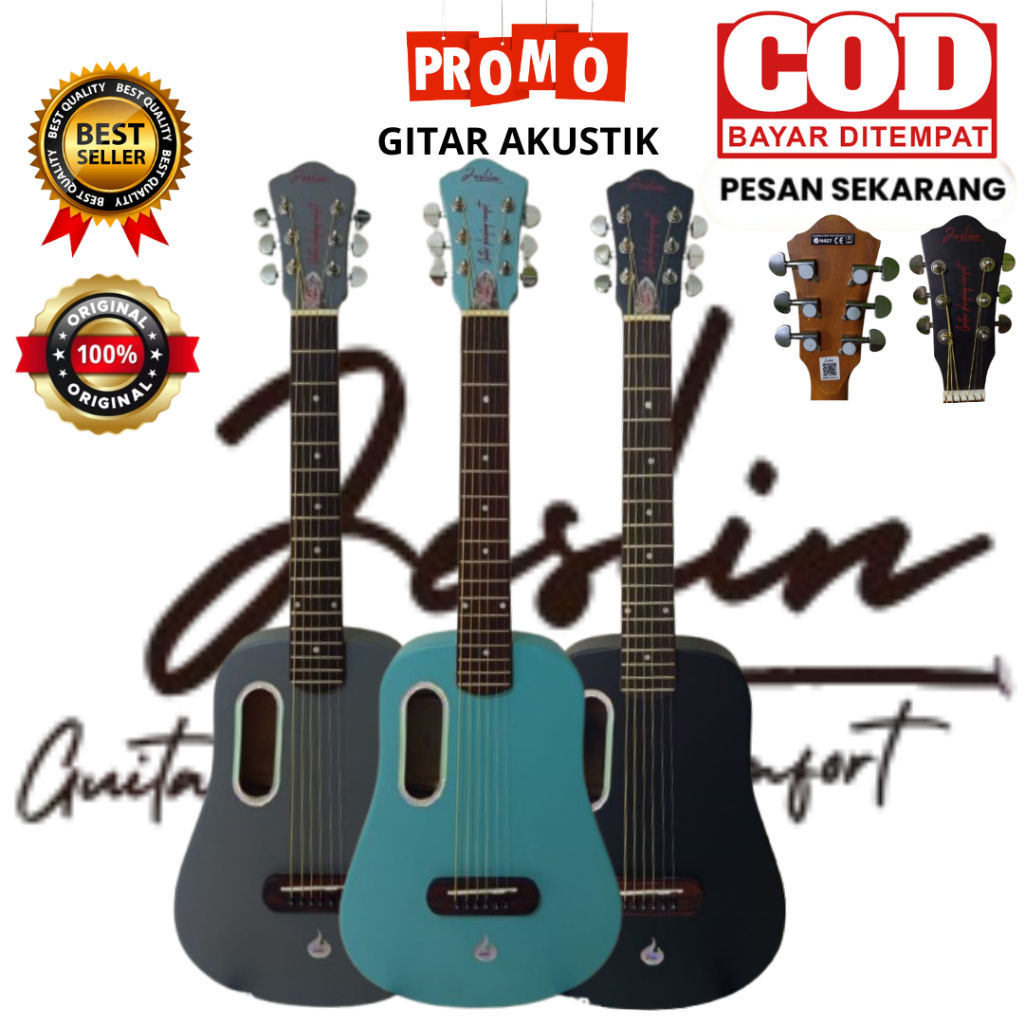 Gitar Akustik Lava Me 3/4 Original JESLIN JS-ME01 BL/AB/NH Gratis Packing Kayu