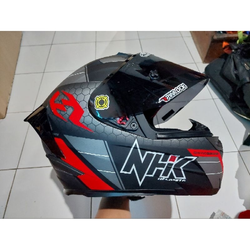 Helm Fullface NHK RX9 Navy Black Red Doff