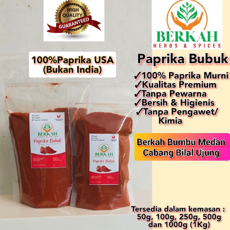 

Paprika Bubuk Berkah 50g 100g 250g Import USA Kualitas Premium Halal