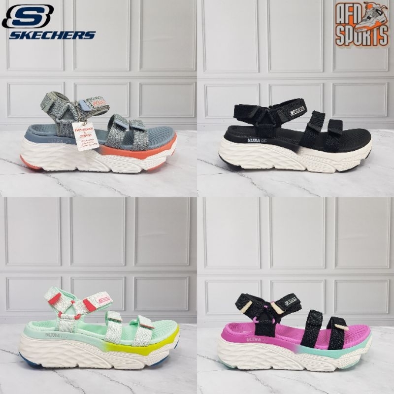 SEPATU SANDAL SKECHERS - SKECHERS MAX QUSHIONING SLAY - SANDAL SKECHERS WANITA