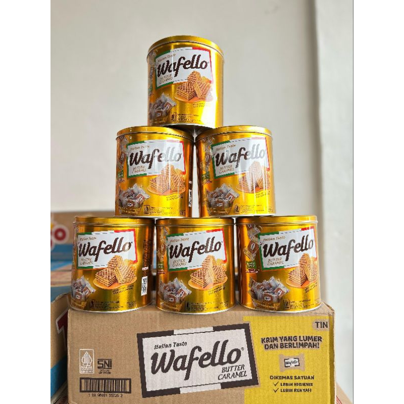 

WAFELLO KALENG RASA BUTTER CARAMEL 1 DUS ISI 6