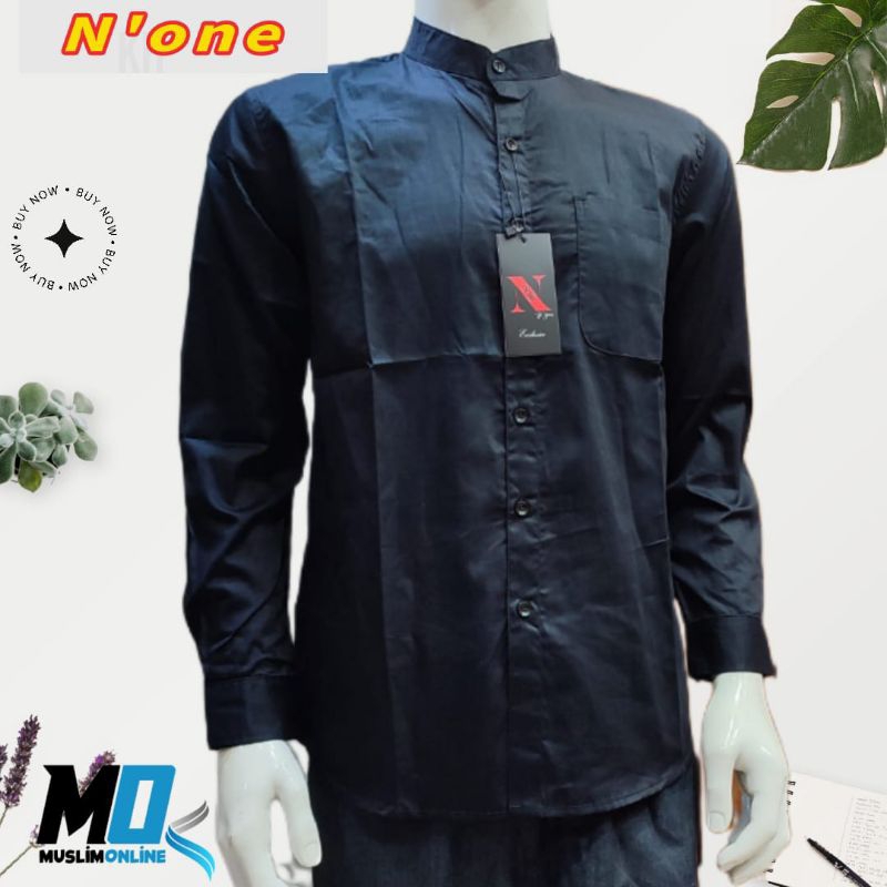 kemko kh n'one kemeja koko pria dewasa tangan panjang premium original