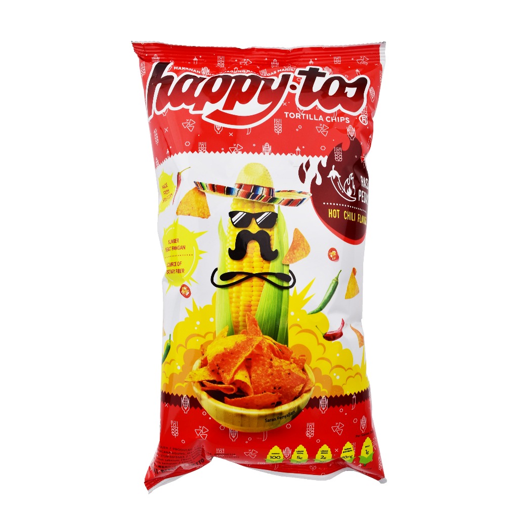 

Happy Tos Tortilla Chips Chili Pedas 140 gr HappyTos