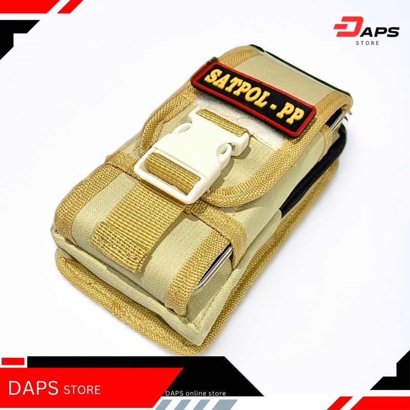 tempat hp pinggang 2 slot sarung hp pinggang velcro perekat