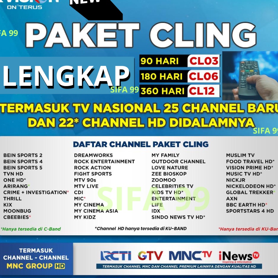 KI3 Sifa 99 K Vision Cling untuk Semua Tipe Parabola Optus LGSAT