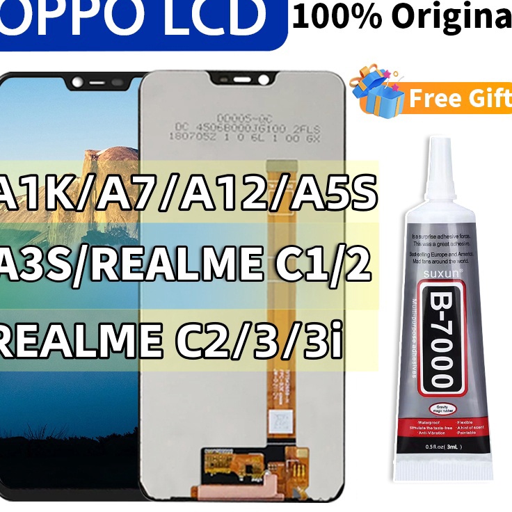 Baru LCD OPPO A1K A3S A5S A5 A7 A12 REALME233i REALMEC1C2 FULL SET TOUCHSCREEN ORI HD ORIGINAL 1