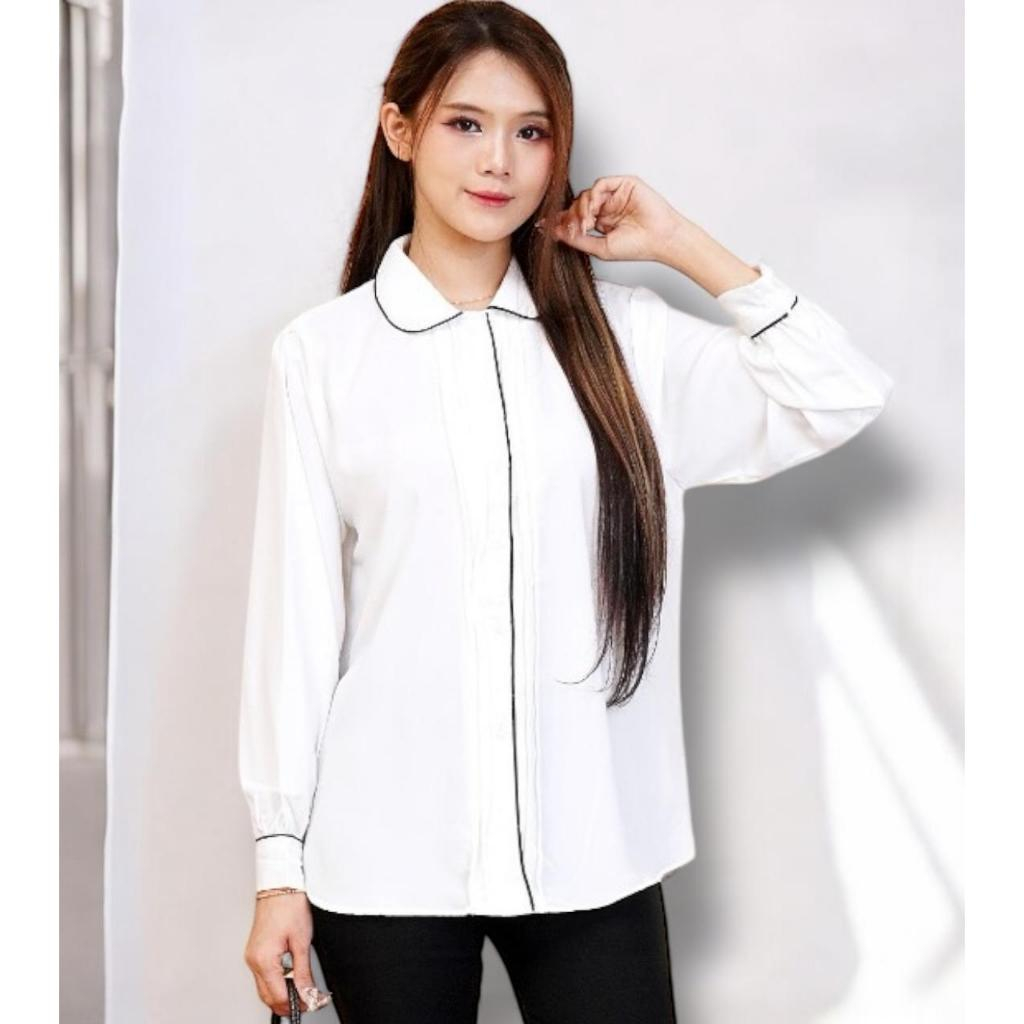 Kemeja wanita kantoran ED 007 | Kemeja Korean Style | Kemeja wanita casual
