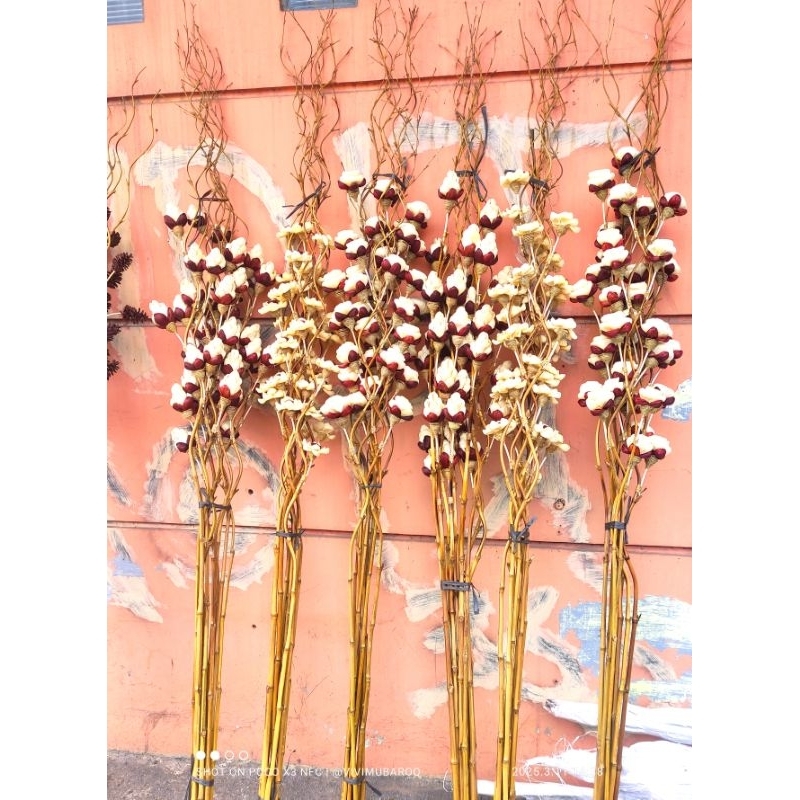 5 bambu ulir natural BUNGA KLOBOT MINI