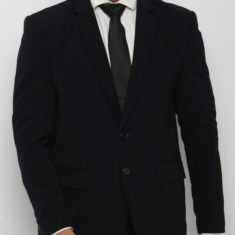 BEST DEALS JAS WISUDA BLAZER PRIA HITAM LIST PINGGIR JAS POLOS JAS FORMAL JAS PENGANTIN NIKAH JAS