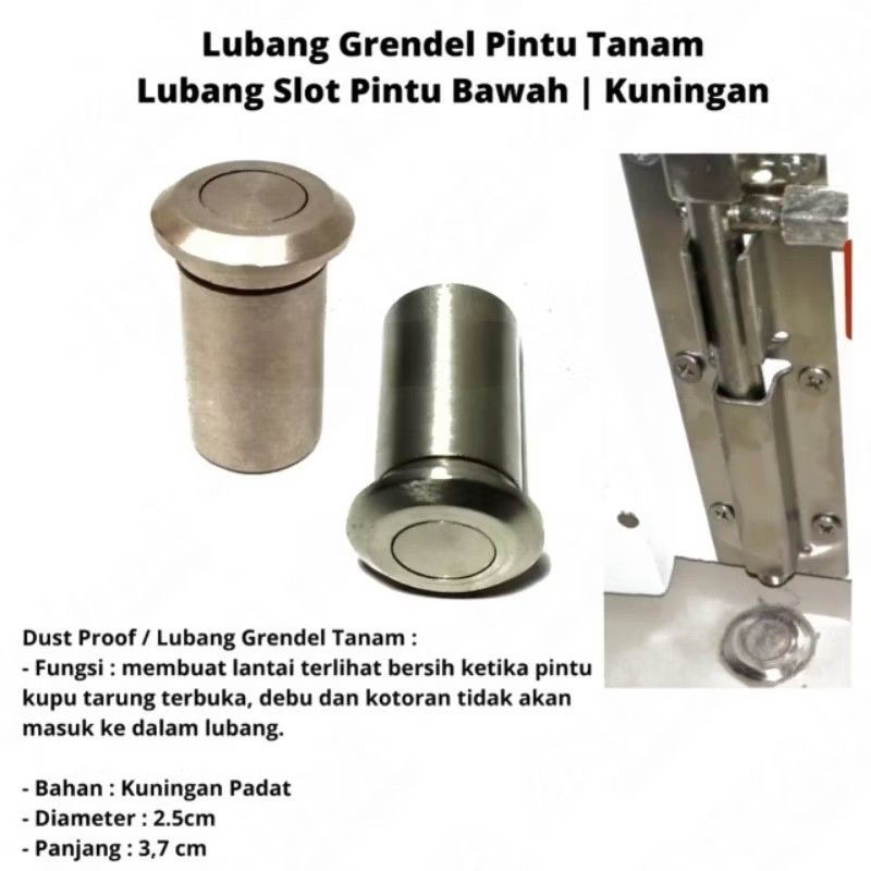 Lubang grendel full Kuningan tanam lantai / Lubang slot pintu bawah tanam lantai / lubang grendel an