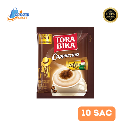 

Kopi Tora Bika Cappuccino + choco granule Kopi 10 Sac (renceng)