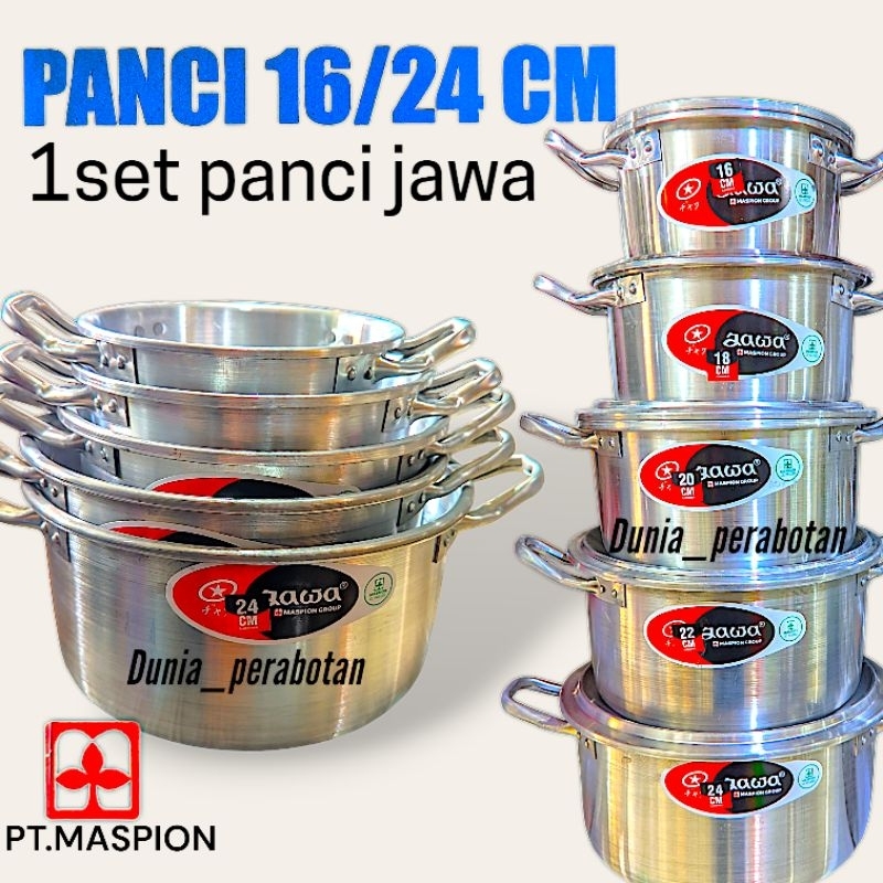 [ PANCI SET JAWA 16/24 CM ] Panci Jawa isi 5 ukuran | panci ukuran susun 5 | MASPION GRUP | TERMURAH