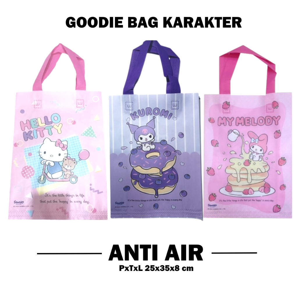 Tas Anti air Souvenir Ultah / Santunan / Mengaji Anak / Wisuda / Bekal Kain Spunbond Goodie Bag Lami