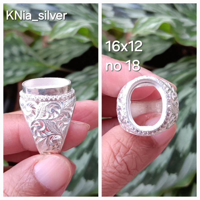 cincin perak ukir daun 012 pake daimen