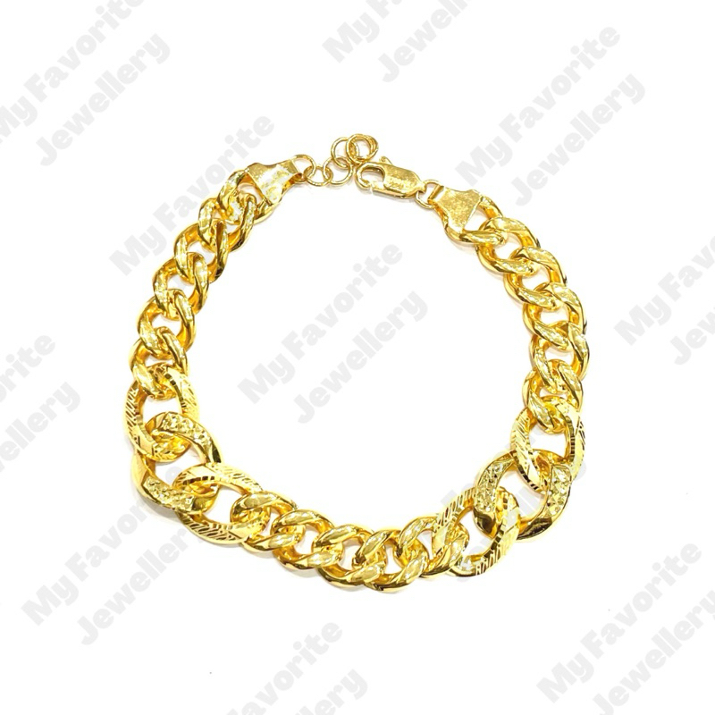 Gelang Sisik Naga Rantai Kristal Stylish EMAS ASLI Kadar 700 16K