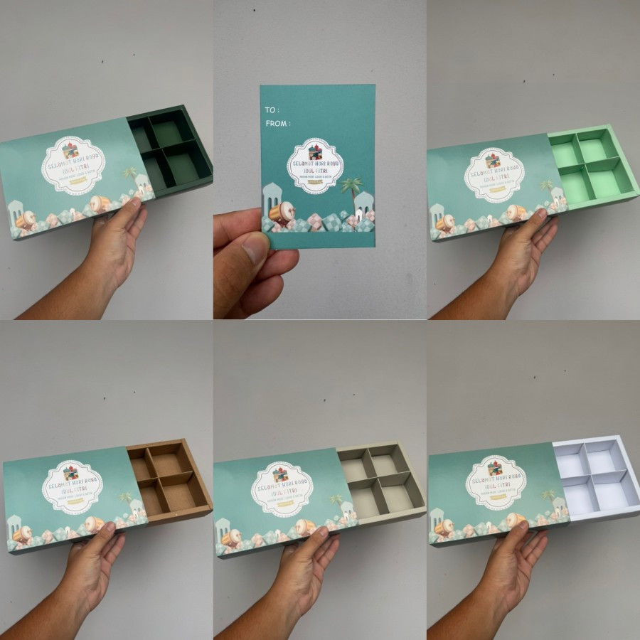 

( 5 Pcs ) Box Kotak Eggtart Lebaran Dus Sekat 6 Idul Fitri Hampers Fruitpie Coklat